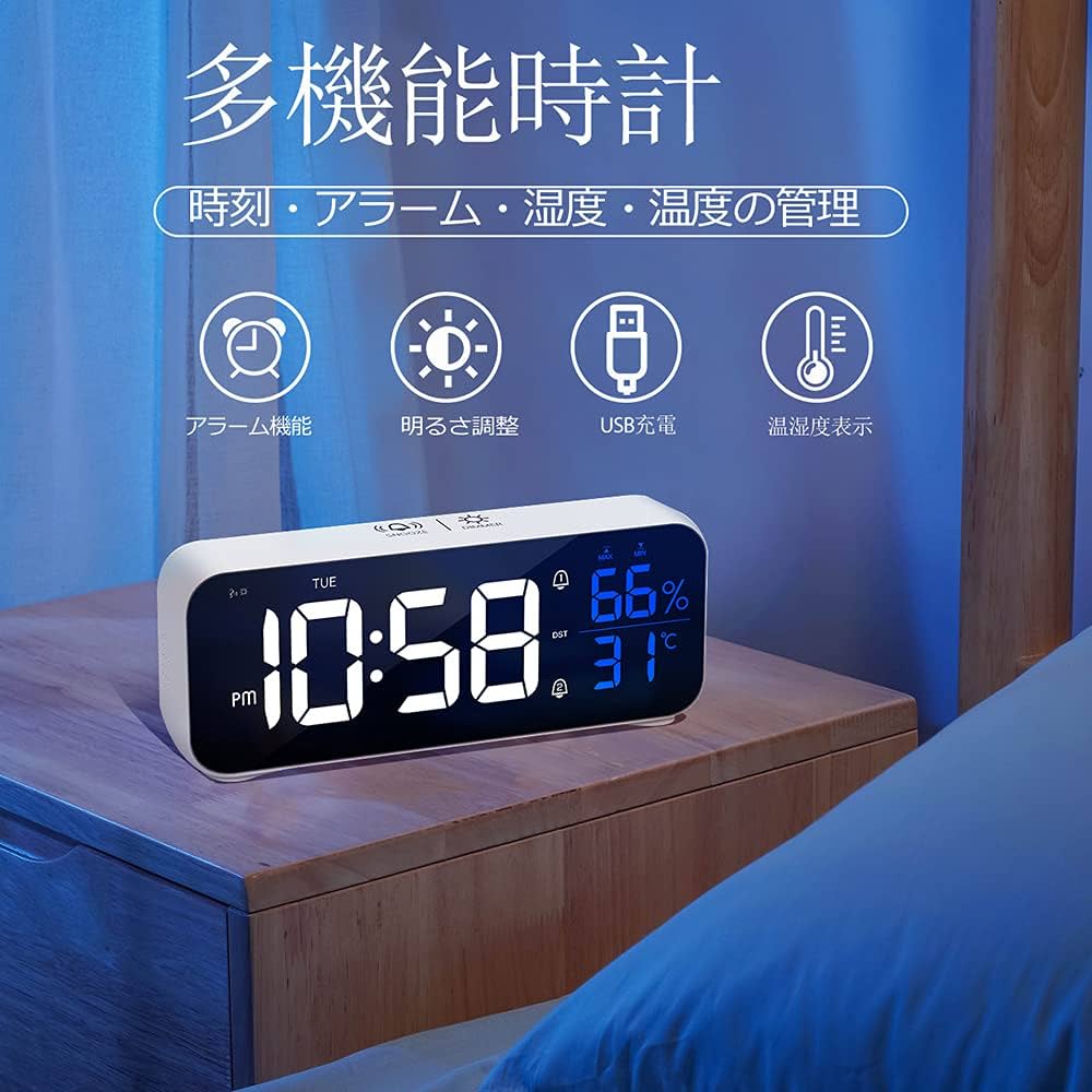 Amazon.co.jp: 温湿度計 温度計 湿度計 温度/湿度/時刻表示